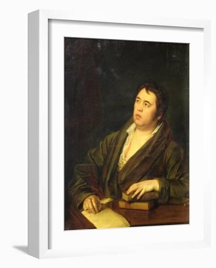 Portrait of the Poet Ivan A. Krylov, 1812-Roman Maximovich Volkov-Framed Giclee Print