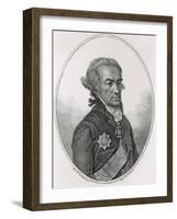 Portrait of the Poet Michail Kheraskov, Late 18th or 19th Century-Ivan Chessky-Framed Giclee Print