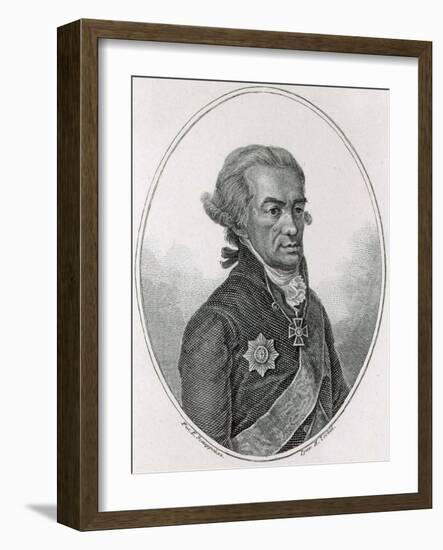 Portrait of the Poet Michail Kheraskov, Late 18th or 19th Century-Ivan Chessky-Framed Giclee Print
