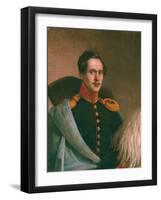 Portrait of the Poet Mikhail Lermontov (1814-184), 1834-Philipp Osipovich Budkin-Framed Giclee Print