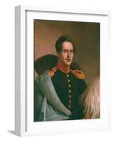 Portrait of the Poet Mikhail Lermontov (1814-184), 1834-Philipp Osipovich Budkin-Framed Giclee Print