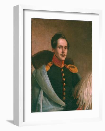 Portrait of the Poet Mikhail Lermontov (1814-184), 1834-Philipp Osipovich Budkin-Framed Giclee Print