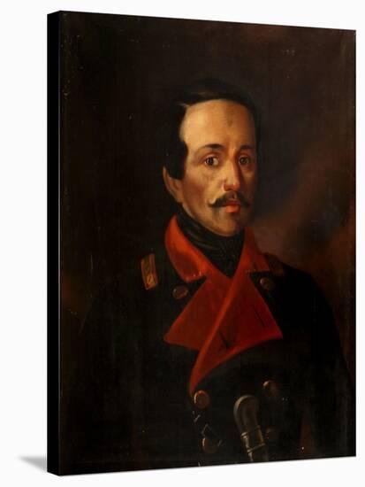 Portrait of the Poet Mikhail Lermontov (1814-1841)-Nikolay Ivanovich Polivanov-Stretched Canvas