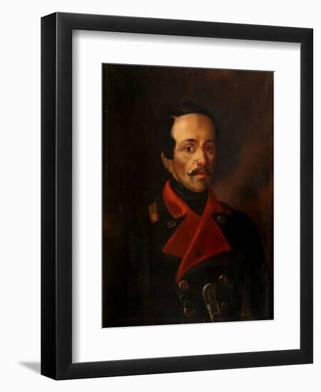 Portrait of the Poet Mikhail Lermontov (1814-1841)-Nikolay Ivanovich Polivanov-Framed Giclee Print