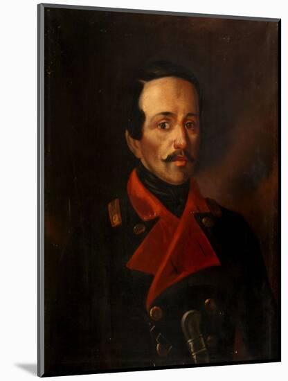 Portrait of the Poet Mikhail Lermontov (1814-1841)-Nikolay Ivanovich Polivanov-Mounted Giclee Print