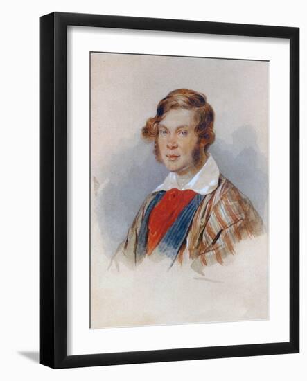 Portrait of the Poet Prince Pyotr A. Vyazemsky (1792-187), 1830s-Pyotr Fyodorovich Sokolov-Framed Giclee Print