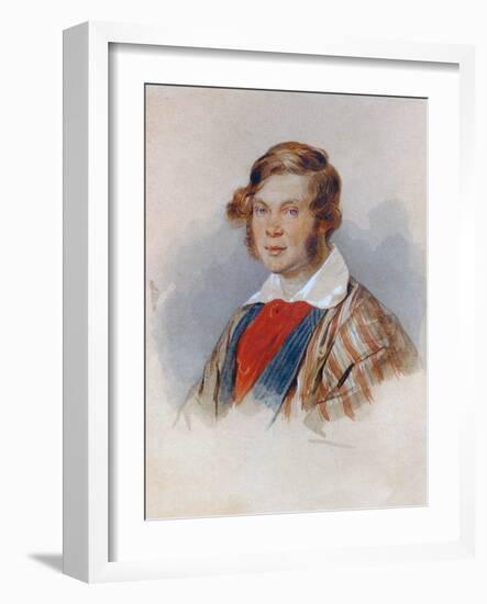 Portrait of the Poet Prince Pyotr A. Vyazemsky (1792-187), 1830s-Pyotr Fyodorovich Sokolov-Framed Giclee Print