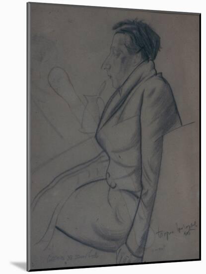 Portrait of the Poet Velimir Khlebnikov (1885-192), 1915-Boris Dmitryevich Grigoriev-Mounted Giclee Print