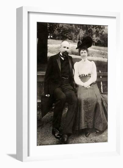 Portrait of the Prime Minister of Imperial Russia Pyotr Stolypin with His Wife, 1910-null-Framed Giclee Print