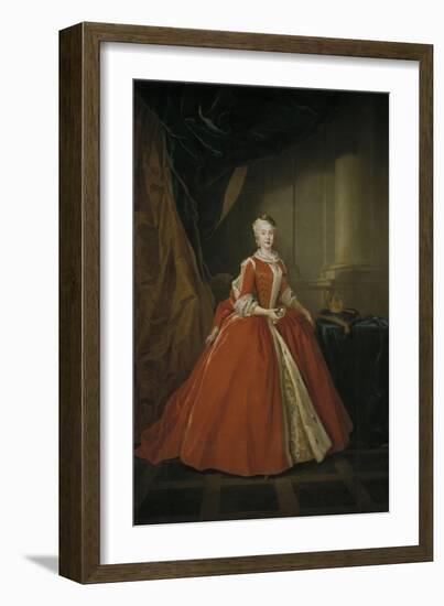 Portrait of the Princess Maria Amalia of Saxony in Polish Costume, 1738-Louis de Silvestre-Framed Giclee Print