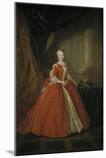 Portrait of the Princess Maria Amalia of Saxony in Polish Costume, 1738-Louis de Silvestre-Mounted Giclee Print