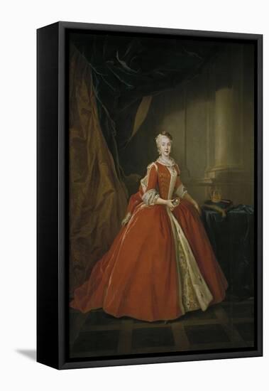 Portrait of the Princess Maria Amalia of Saxony in Polish Costume, 1738-Louis de Silvestre-Framed Stretched Canvas