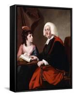 Portrait of the Rev.Thoms Wilson D.D. and His Adopted Daughter, Miss Catherine Macauley-Joseph Wright-Framed Stretched Canvas