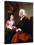 Portrait of the Rev.Thoms Wilson D.D. and His Adopted Daughter, Miss Catherine Macauley-Joseph Wright-Stretched Canvas