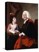 Portrait of the Rev.Thoms Wilson D.D. and His Adopted Daughter, Miss Catherine Macauley-Joseph Wright-Stretched Canvas