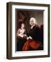 Portrait of the Rev.Thoms Wilson D.D. and His Adopted Daughter, Miss Catherine Macauley-Joseph Wright-Framed Giclee Print