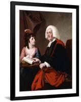 Portrait of the Rev.Thoms Wilson D.D. and His Adopted Daughter, Miss Catherine Macauley-Joseph Wright-Framed Giclee Print