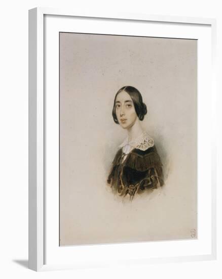 Portrait of the Singer and Composer Michelle Pauline Viardot-García (1821-191), 1843-1845-Pyotr Fyodorovich Sokolov-Framed Giclee Print