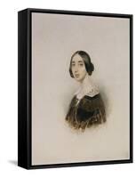 Portrait of the Singer and Composer Michelle Pauline Viardot-García (1821-191), 1843-1845-Pyotr Fyodorovich Sokolov-Framed Stretched Canvas