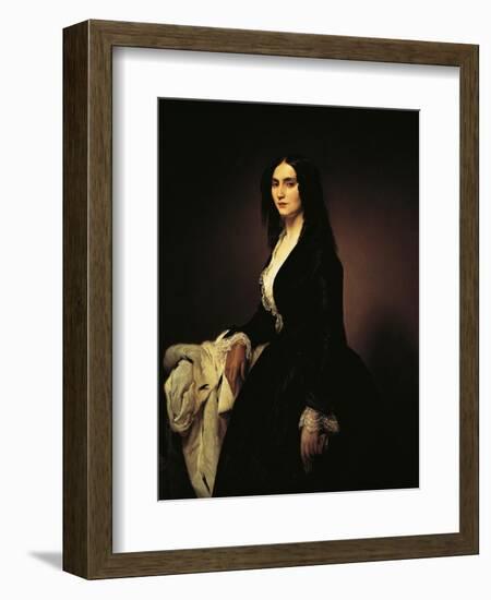 Portrait of the Singer Matilde Juva Branca-Francesco Hayez-Framed Art Print