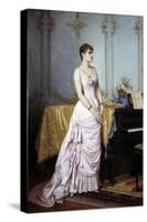 Portrait of the Singer Rose Caron by Auguste Toulmouche-null-Stretched Canvas