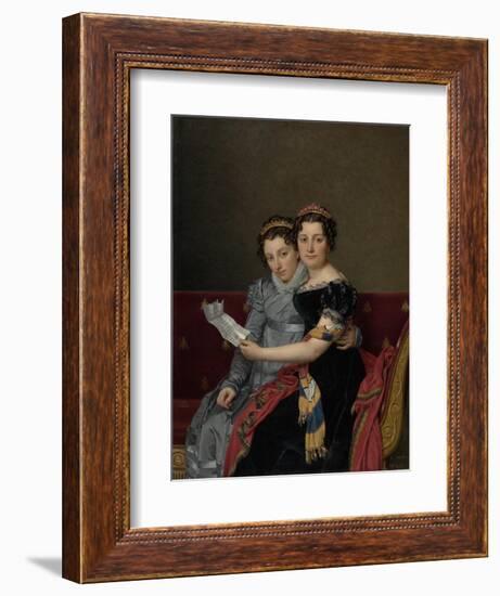 Portrait of the Sisters Zénaïde and Charlotte Bonaparte, 1821-Jacques Louis David-Framed Giclee Print