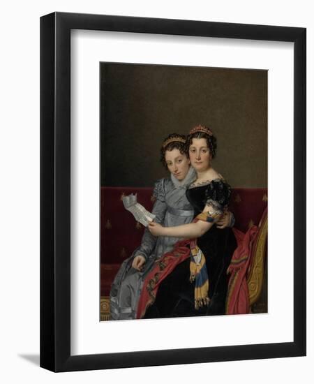 Portrait of the Sisters Zénaïde and Charlotte Bonaparte, 1821-Jacques Louis David-Framed Giclee Print