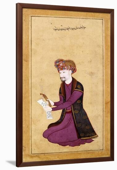 Portrait of the Sultan of the 'Ulama', Khalifa Sultan (1593-1653), I'Timad Al-Dawal, C.1650-Muin Musavvir-Framed Giclee Print