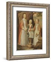 Portrait of the Three Children of George Preston of Holker, 1650-Gerrit van Honthorst-Framed Giclee Print