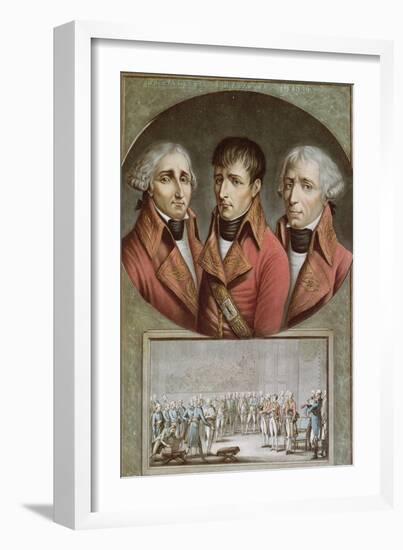 Portrait of the Three Consuls of the Republic and Barthelemy 2nd August 1802-Jean Duplessi-Bertaux-Framed Giclee Print