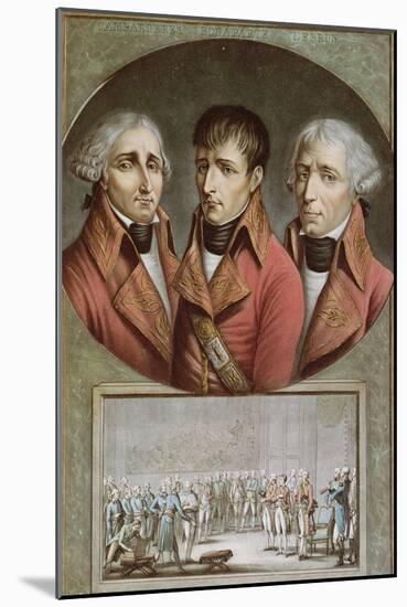 Portrait of the Three Consuls of the Republic and Barthelemy 2nd August 1802-Jean Duplessi-Bertaux-Mounted Giclee Print