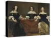 Portrait of the Three Regentesses of the Leprozenhuis, Amsterdam-Ferdinand Bol-Stretched Canvas