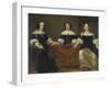 Portrait of the Three Regentesses of the Leprozenhuis, Amsterdam-Ferdinand Bol-Framed Art Print