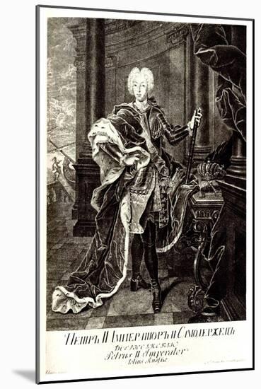 Portrait of the Tsar Peter II of Russia (1715-173)-null-Mounted Giclee Print