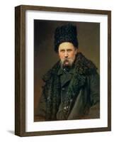 Portrait of the Ukranian Author Taras Grigorievich Shevchenko (1814-61), 1871-Ivan Nikolaevich Kramskoy-Framed Giclee Print