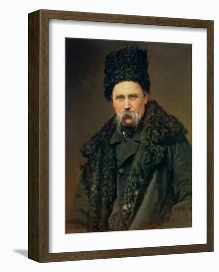 Portrait of the Ukranian Author Taras Grigorievich Shevchenko (1814-61), 1871-Ivan Nikolaevich Kramskoy-Framed Giclee Print