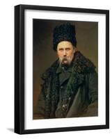 Portrait of the Ukranian Author Taras Grigorievich Shevchenko (1814-61), 1871-Ivan Nikolaevich Kramskoy-Framed Giclee Print