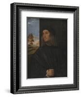 Portrait of the Venetian Painter Giovanni Bellini?, 1511-12-Titian (Tiziano Vecelli)-Framed Giclee Print