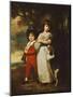Portrait of the Vernon Children, the Little Girl Standing Full Length in a White Dress Tied with…-George Romney-Mounted Giclee Print