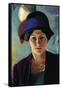 Portrait of The Wife of The Artist with a Hat-Auguste Macke-Framed Stretched Canvas