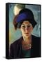 Portrait of The Wife of The Artist with a Hat-Auguste Macke-Framed Stretched Canvas
