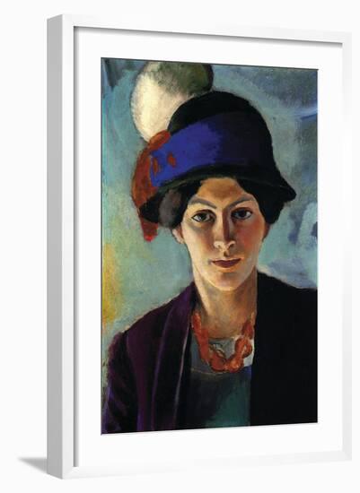 Portrait of The Wife of The Artist with a Hat-Auguste Macke-Framed Art Print