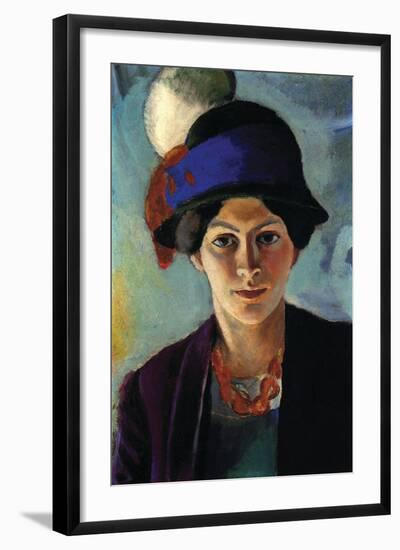 Portrait of The Wife of The Artist with a Hat-Auguste Macke-Framed Art Print