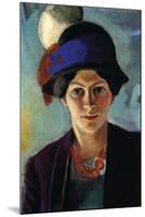 Portrait of The Wife of The Artist with a Hat-Auguste Macke-Mounted Art Print