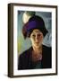 Portrait of The Wife of The Artist with a Hat-Auguste Macke-Framed Art Print