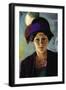 Portrait of The Wife of The Artist with a Hat-Auguste Macke-Framed Art Print