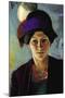 Portrait of The Wife of The Artist with a Hat-Auguste Macke-Mounted Art Print