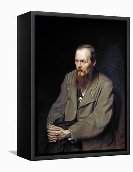 Portrait of the Writer Fyodor Dostoyevsky-Vasily Perov-Framed Stretched Canvas