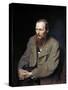 Portrait of the Writer Fyodor Dostoyevsky-Vasily Perov-Stretched Canvas