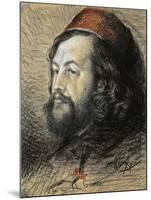 Portrait of Theophile Gautier-null-Mounted Giclee Print